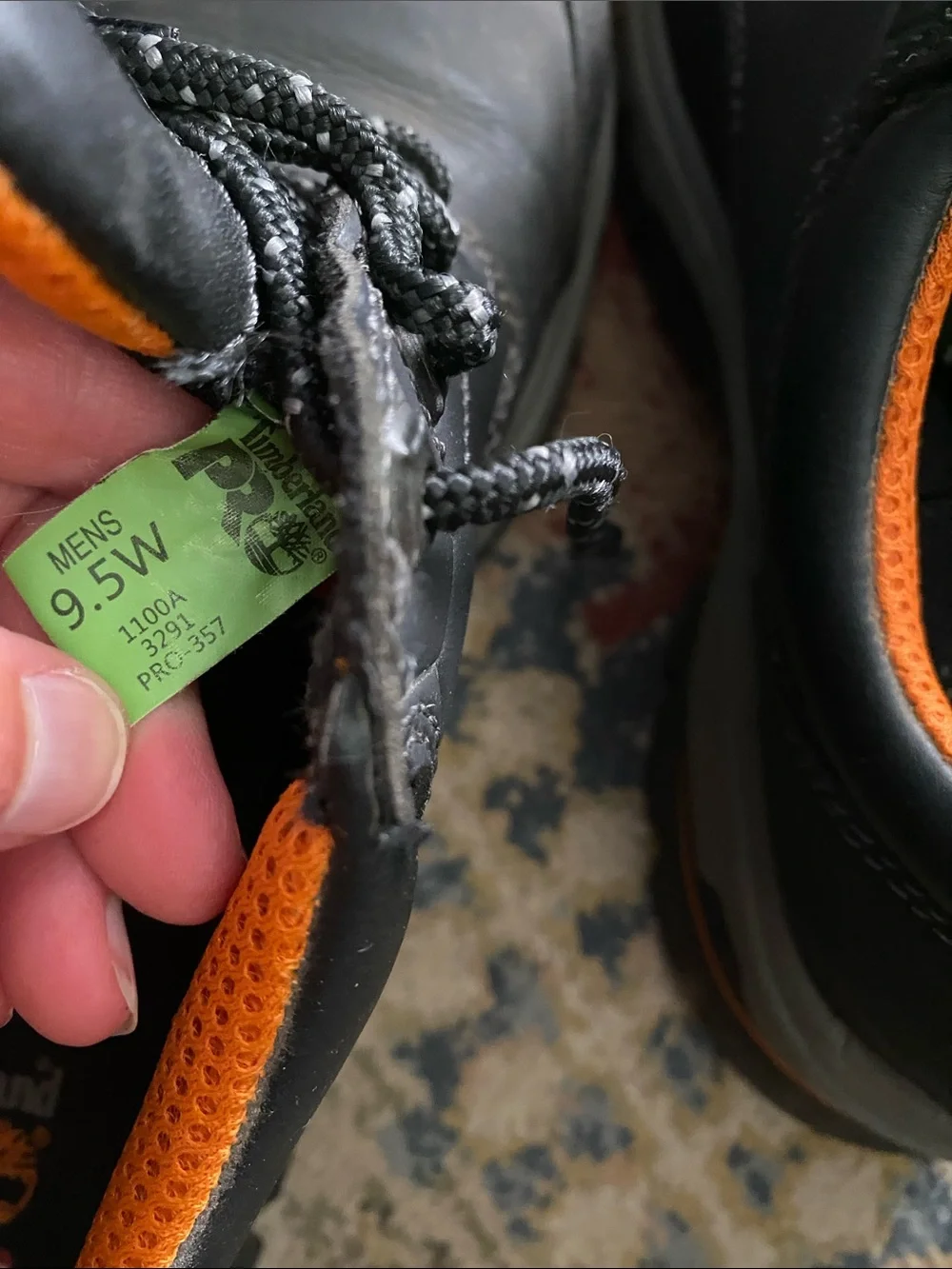 Timberland PRO Black Work Boot with Orange Lining Steeltoe